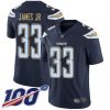 Nike Chargers #33 Derwin James Jr Navy Blue Team Color Men's Stitched NFL 100th Season Vapor Limited Jersey - Custom Name