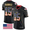 Nike Chiefs #15 Patrick Mahomes Black Men's Stitched NFL Limited Rush USA Flag Jersey  - Custom Name