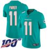 Nike Dolphins #11 DeVante Parker Aqua Green Team Color Men's Stitched NFL 100th Season Vapor Limited Jersey - Custom Name