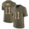 Nike Dolphins #11 DeVante Parker Olive Gold Men's Stitched NFL Limited 2017 Salute To Service Jersey  - Custom Name