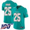 Nike Dolphins #25 Xavien Howard Aqua Green Team Color Men's Stitched NFL 100th Season Vapor Limited Jersey  - Custom Name