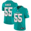 Nike Dolphins #55 Jerome Baker Aqua Green Team Color Men's Stitched NFL Vapor Untouchable Limited Jersey - Custom Name