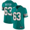 Nike Dolphins #63 Michael Deiter Aqua Green Alternate Men's Stitched NFL Vapor Untouchable Limited Jersey  - Custom Name