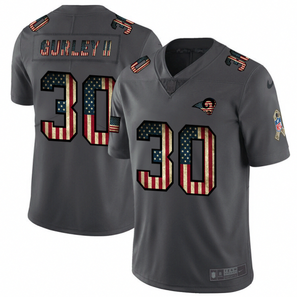 Nike Rams #30 Todd Gurley II 2018 Salute To Service Retro USA Flag Limited NFL Jersey - Custom Name