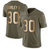 Nike Rams #30 Todd Gurley II Olive Gold Men's Stitched NFL Limited 2017 Salute To Service Jersey - Custom Name