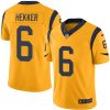 Nike Rams #6 Johnny Hekker Gold Men's Stitched NFL Limited Rush Jersey - Custom Name