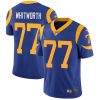 Nike Rams #77 Andrew Whitworth Royal Blue Alternate Men's Stitched NFL Vapor Untouchable Limited Jersey - Custom Name