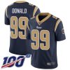 Nike Rams #99 Aaron Donald Navy Blue Team Color Men's Stitched NFL 100th Season Vapor Limited Jersey  - Custom Name