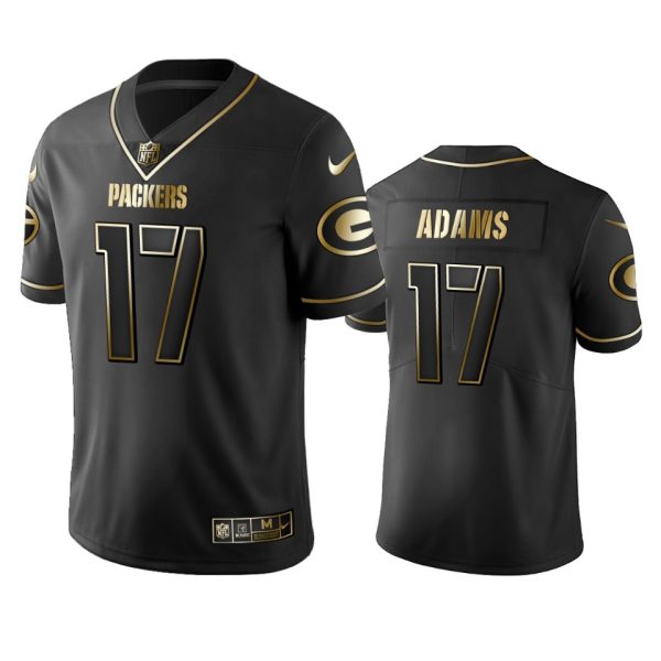 Packers #17 Davante Adams Men's Stitched NFL Vapor Untouchable Limited Black Golden Jersey - Custom Name