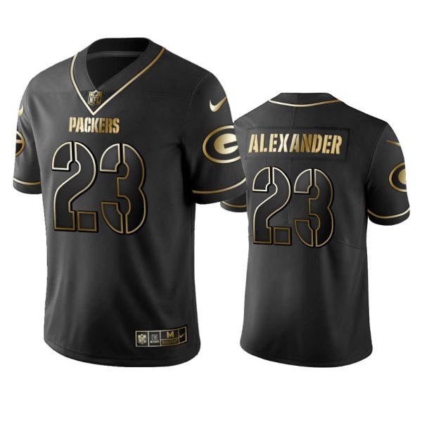 Packers #23 Jaire Alexander Men's Stitched NFL Vapor Untouchable Limited Black Golden Jersey - Custom Name