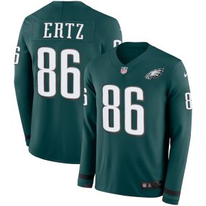 Men's Eagles #86 Zach Ertz Midnight Green Team Color Men's Stitched NFL Limited Therma Long Sleeve Jersey - Custom Name