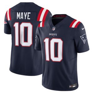 Men's New England Patriots #10 Drake Maye Navy 2024 Draft F.U.S.E. Vapor Limited Stitched Football Jersey - Custom Name