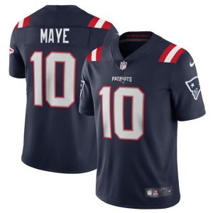 Men's New England Patriots #10 Drake Maye Navy 2024 Draft Vapor Limited Stitched Football Jersey - Custom Name