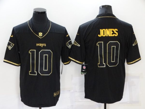 Men's New England Patriots #10 Mac Jones 2021 Black Gold Stitched Jersey - Custom Name