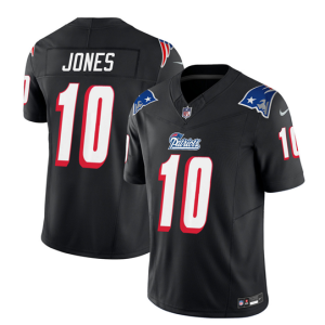 Men's New England Patriots #10 Mac Jones Black 2023 F.U.S.E. Throwback Limited Stitched Football Jersey - Custom Name