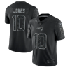 Men's New England Patriots #10 Mac Jones Black Reflective Limited Stitched Football Jersey - Custom Name