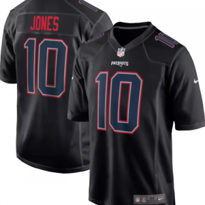 Men's New England Patriots #10 Mac Jones Black Stitched Football Jersey - Custom Name