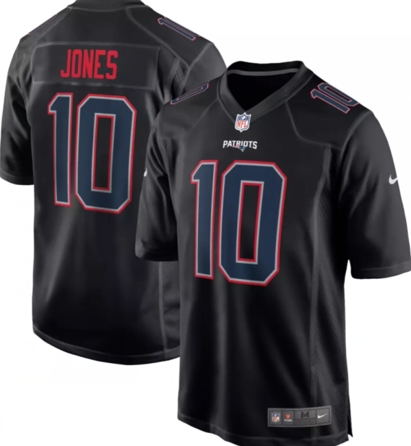 Men's New England Patriots #10 Mac Jones Black Stitched Football Jersey - Custom Name