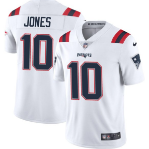 Men's New England Patriots #10 Mac Jones White NFL 2021 Draft Vapor Untouchable Limited Stitched Jersey - Custom Name