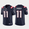 Men's New England Patriots #11 DeVante Parker Navy Vapor Untouchable Limited Stitched Jersey - Custom Name