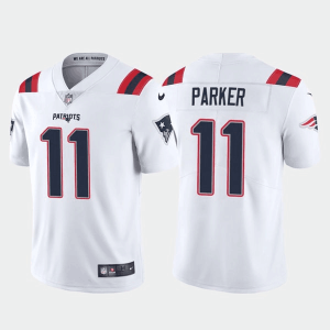 Men's New England Patriots #11 DeVante Parker White Vapor Untouchable Limited Stitched Jersey - Custom Name
