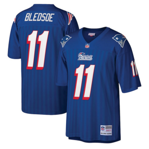 Men's New England Patriots #11 Drew Bledsoe Royal Stitched Jersey - Custom Name