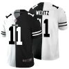 Men's New England Patriots #11 Julian Edelman Black & White NFL Split Limited Stitched Jersey - Custom Name