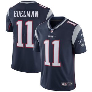 Men's New England Patriots #11 Julian Edelman Navy Vapor Untouchable Limited Stitched NFL Jersey - Custom Name