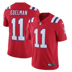 Men's New England Patriots #11 Julian Edelman Red 2020 Vapor Untouchable Limited Stitched NFL Jersey - Custom Name