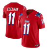 Men's New England Patriots #11 Julian Edelman Red 2023 F.U.S.E. Throwback Limited Stitched Football Jersey - Custom Name