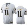 Men's New England Patriots #11 Julian Edelman White 100th Season Golden Edition Stitched Jersey - Custom Name