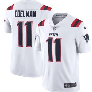 Men's New England Patriots #11 Julian Edelman White 2020 Vapor Untouchable Limited Stitched NFL Jersey - Custom Name