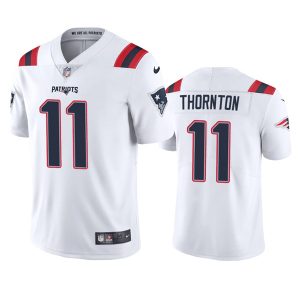Men's New England Patriots #11 Tyquan Thornton White Vapor Untouchable Limited Stitched Jersey - Custom Name