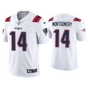 Men's New England Patriots #14 Ty Montgomery White Vapor Untouchable Limited Stitched Jersey - Custom Name