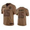 Men's New England Patriots #15 Ezekiel Elliott 2023 Brown Salute To Service Limited Stitched Football Jersey - Custom Name