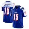 Men's New England Patriots #15 Ezekiel Elliott Blue White 2023 F.U.S.E. Vapor Limited Stitched Football Jersey - Custom Name