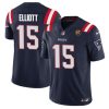 Men's New England Patriots #15 Ezekiel Elliott Navy 2023 F.U.S.E. With John Madden Patch Vapor Limited Stitched Football Jersey - Custom Name