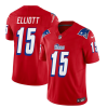 Men's New England Patriots #15 Ezekiel Elliott Red 2023 F.U.S.E. Throwback Limited Stitched Football Jersey - Custom Name