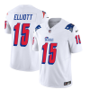 Men's New England Patriots #15 Ezekiel Elliott White 2023 F.U.S.E. Throwback Limited Stitched Football Jersey - Custom Name