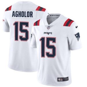 Men's New England Patriots #15 Nelson Agholor 2021 White Vapor Untouchable Limited Stitched NFL Jersey - Custom Name