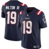 Men's New England Patriots #19 Joe Milton III Navy 2024 Vapor Limited Stitched Football Jersey - Custom Name