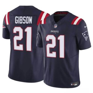 Men's New England Patriots #21 Antonio Gibson Navy 2023 F.U.S.E. Vapor Limited Stitched Football Jersey - Custom Name