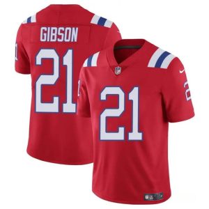 Men's New England Patriots #21 Antonio Gibson Red Vapor Limited Stitched Football Jersey - Custom Name