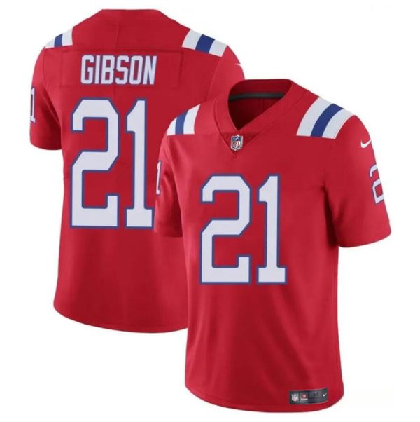 Men's New England Patriots #21 Antonio Gibson Red Vapor Limited Stitched Football Jersey - Custom Name