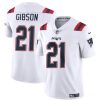 Men's New England Patriots #21 Antonio Gibson White Vapor Limited Stitched Football Jersey - Custom Name