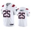 Men's New England Patriots #25 Marcus Jones White Vapor Untouchable Limited Stitched Jersey - Custom Name