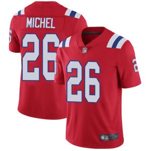 Men's New England Patriots #26 Sony Miche Red Vapor Untouchable Limited Stitched NFL Jersey - Custom Name