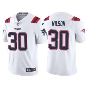 Men's New England Patriots #30 Mack Wilson White Vapor Untouchable Limited Stitched Jersey - Custom Name