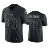 Men's New England Patriots #33 Joejuan Williams Black Reflective Limited Stitched Football Jersey - Custom Name