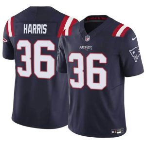 Men's New England Patriots #36 Kevin Harris Navy 2023 F.U.S.E. Vapor Limited Stitched Football Jersey - Custom Name
